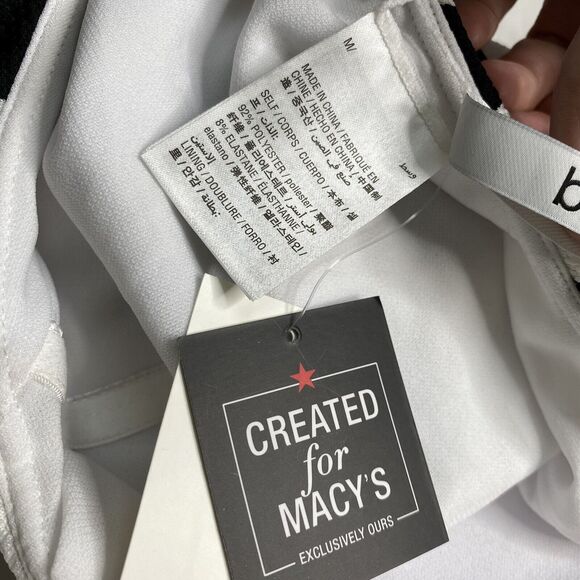 Bar III White Black This And Polka Dot Textured Halter One Piece Swimsuit M New - Picture 6 of 6